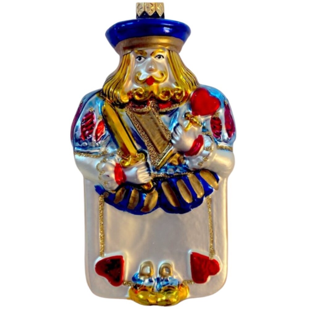Polonaise Kurt Adler Glass Valentines King Of Hearts Ornament